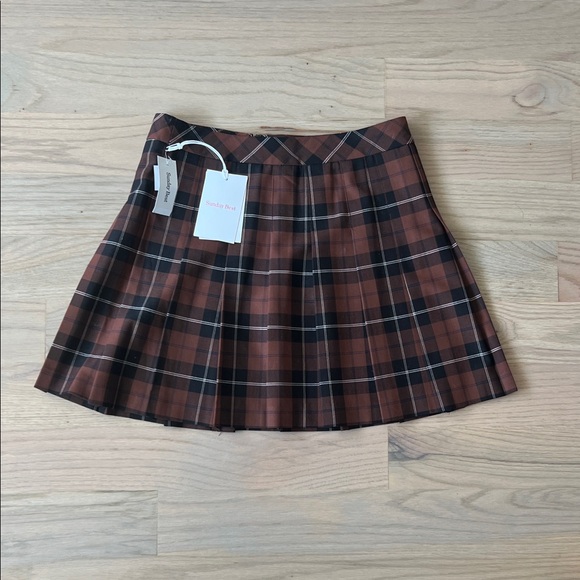 Sunday Best Dresses & Skirts - Sunday Best Checkered Skater Skirt in Brown and Black NWT
